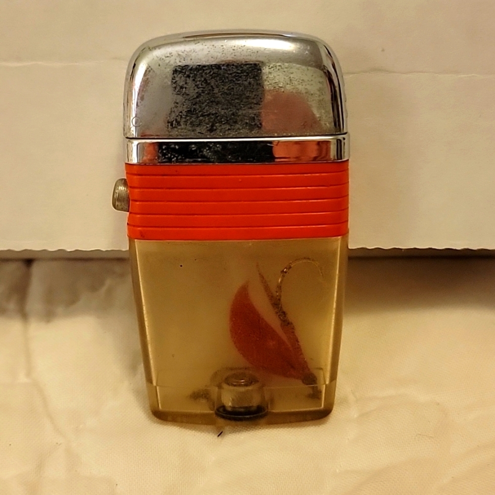 Scripto vu lighter fish fly. Fish hook. Red band.